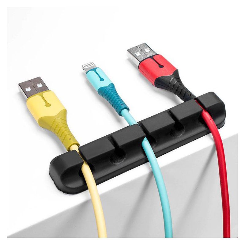 GENERICO - Organizador de cables adhesivo para escritorio computador