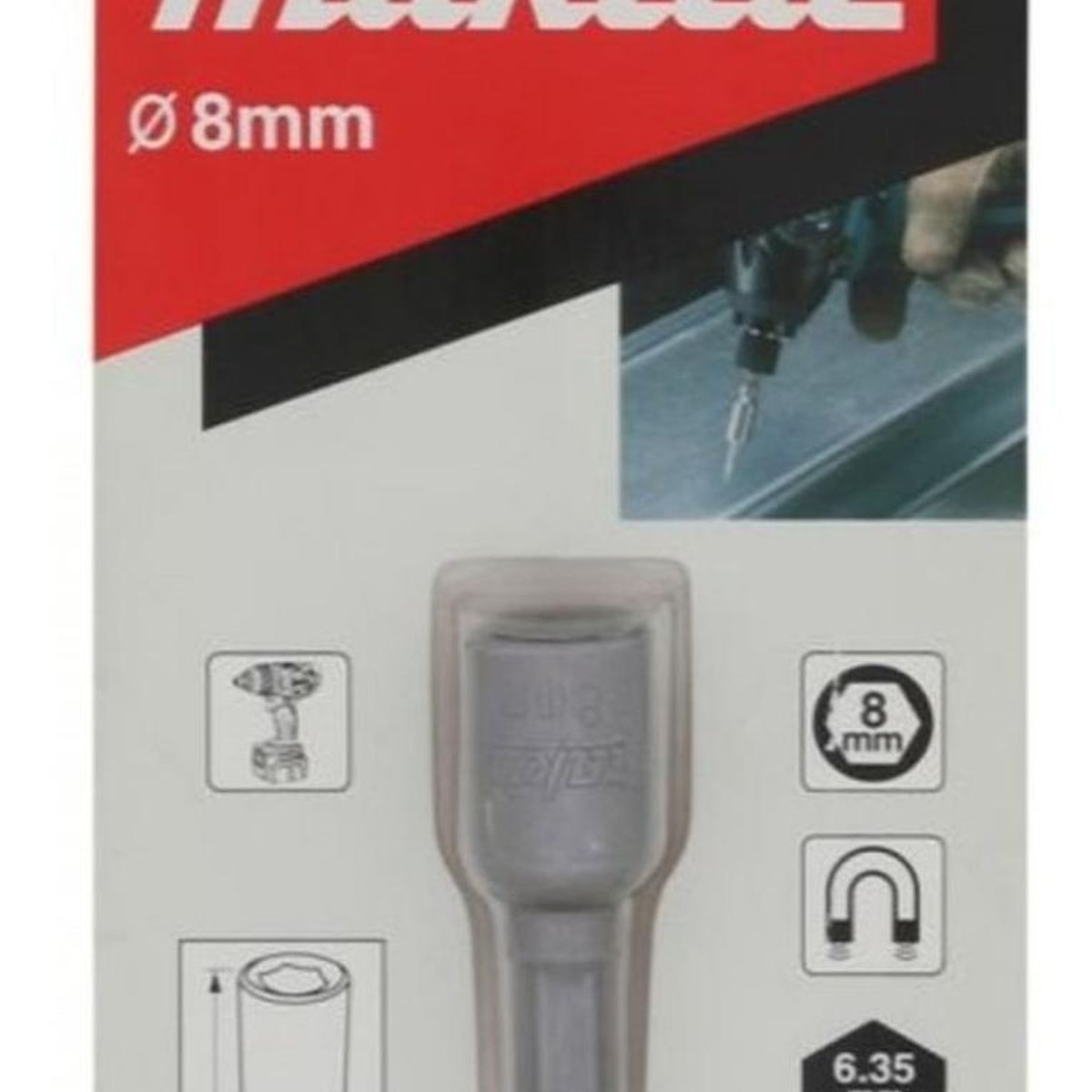 MAKITA - Dado Magnetico 8mm X 50mm 1unid Vastago 1/4 Makita B-38934