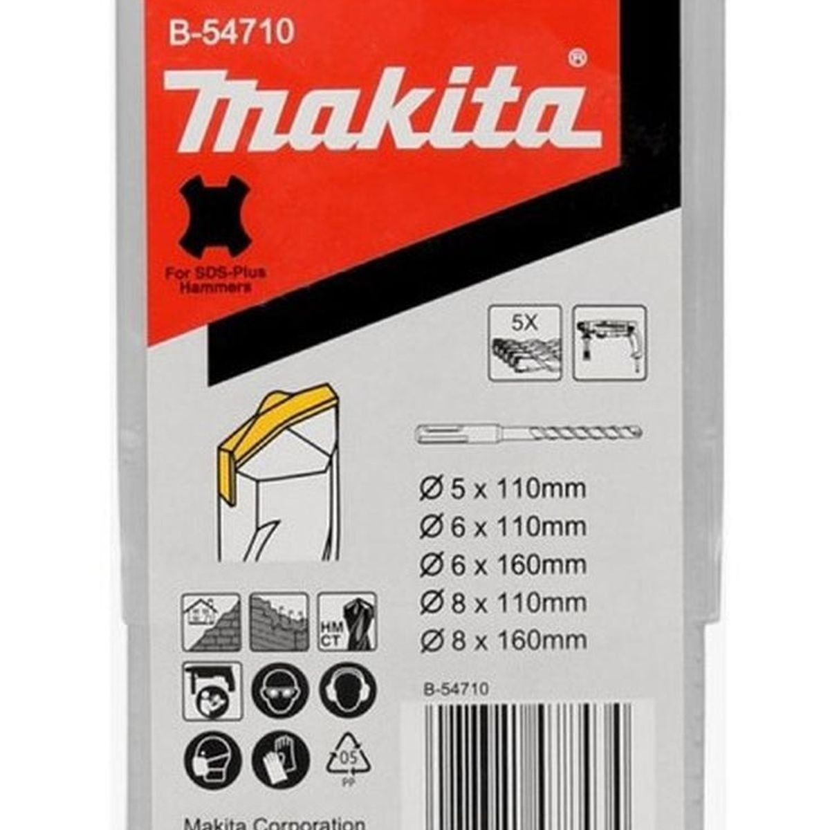 MAKITA - Set Brocas Sds-plus Punto Centro (5pcs)makita B-54710