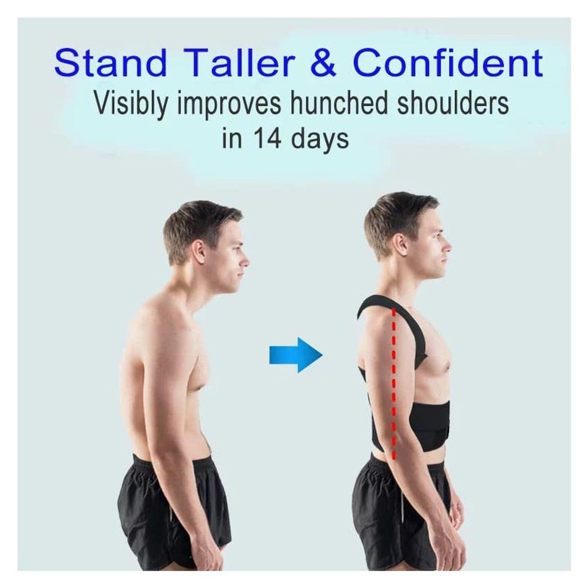 GENERICO - Corrector de postura -espalda doble cinturón de apoyo ajustable - M