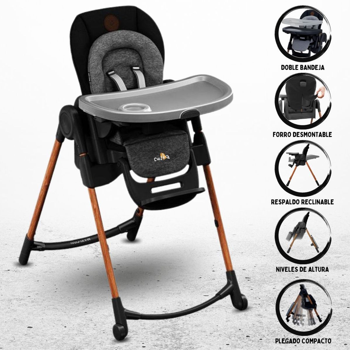 MAXI COSI - Silla de Comer Graduable 6en1 para Bebé»MINLA ESSENTIAL»Gray