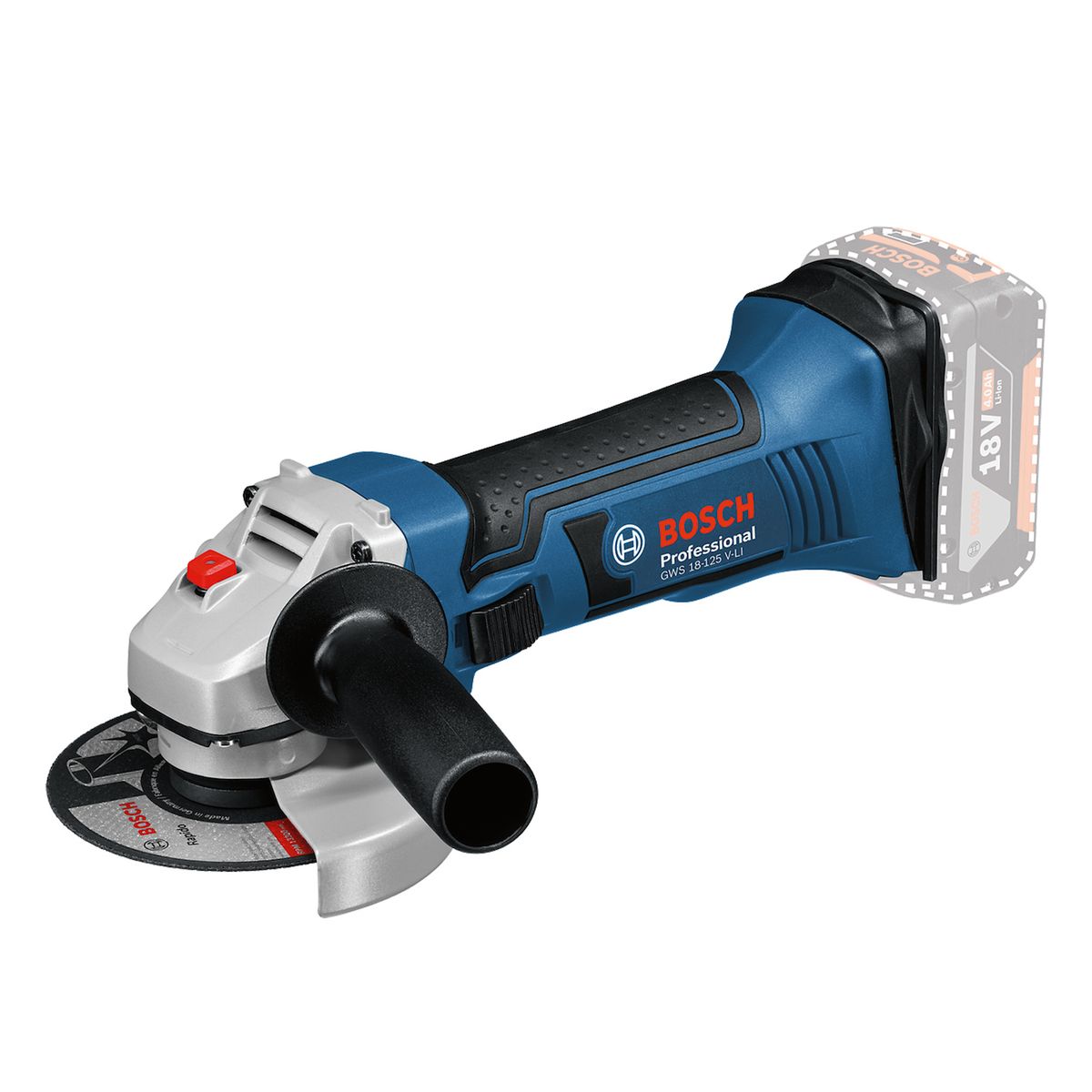 BOSCH - Amoladora inalámbrica de 5 Bosch GWS 18-125V-LI 18V SB