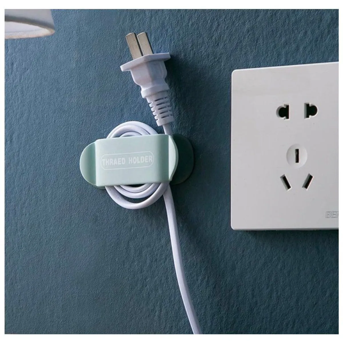 GENERICO - Organizador de cables clips soporte de enchufe x 4 piezas