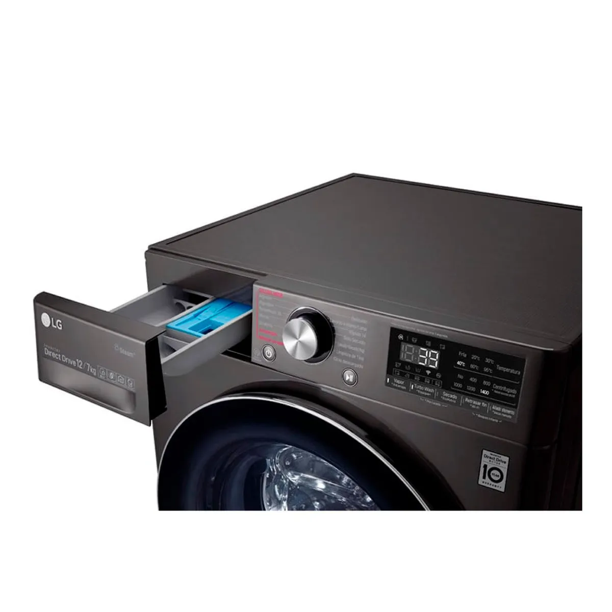 LG - Lavaseca LG Carga Frontal 12Kg7Kg WD12BVC2S6C Negro