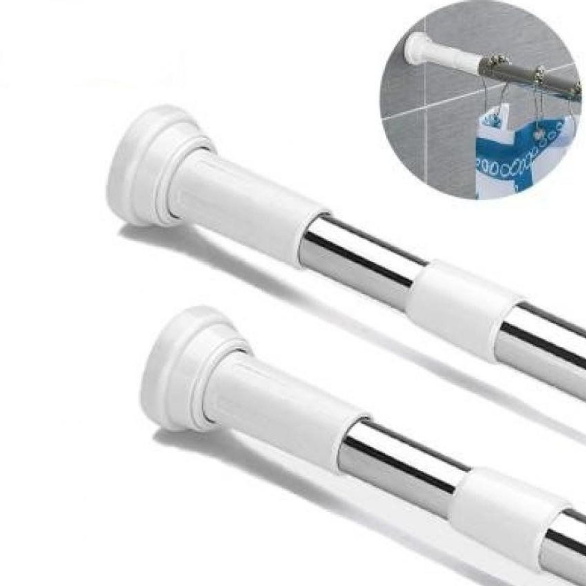 GENERICO - Barra de cortina de ducha extensible para baño 70cm a 120cm