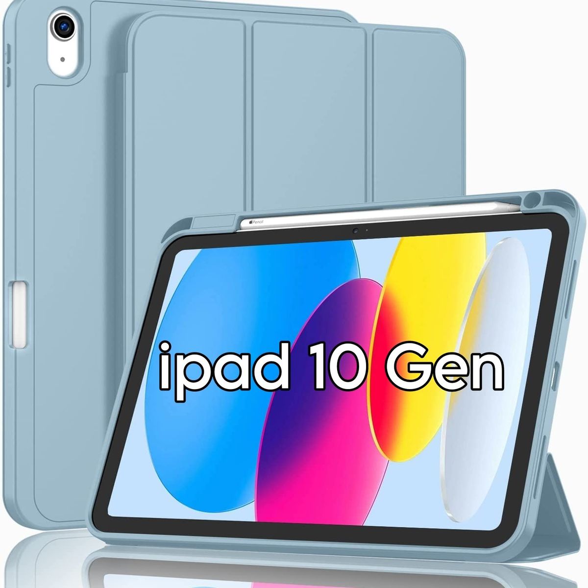 GENERICO - Funda Case Para iPad 10ma Gen 10.9 (2022) Con Porta Pencil - CELESTE