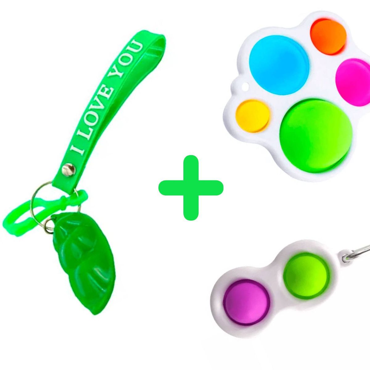 GENERICO - Pack de Llaveros Pop It dinámicos -  Antiestrés