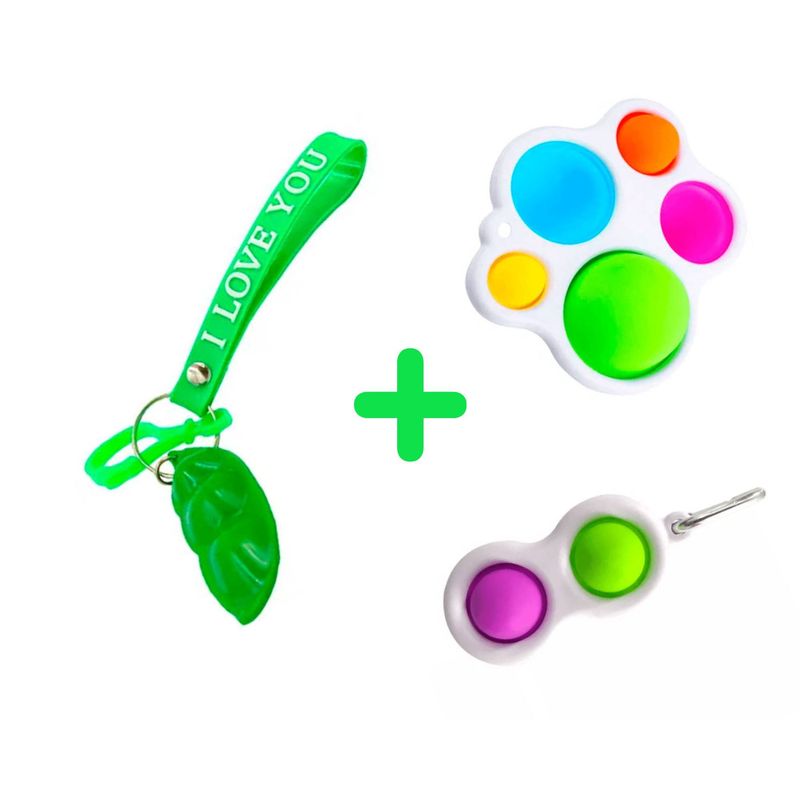 GENERICO - Pack de Llaveros Pop It dinámicos -  Antiestrés