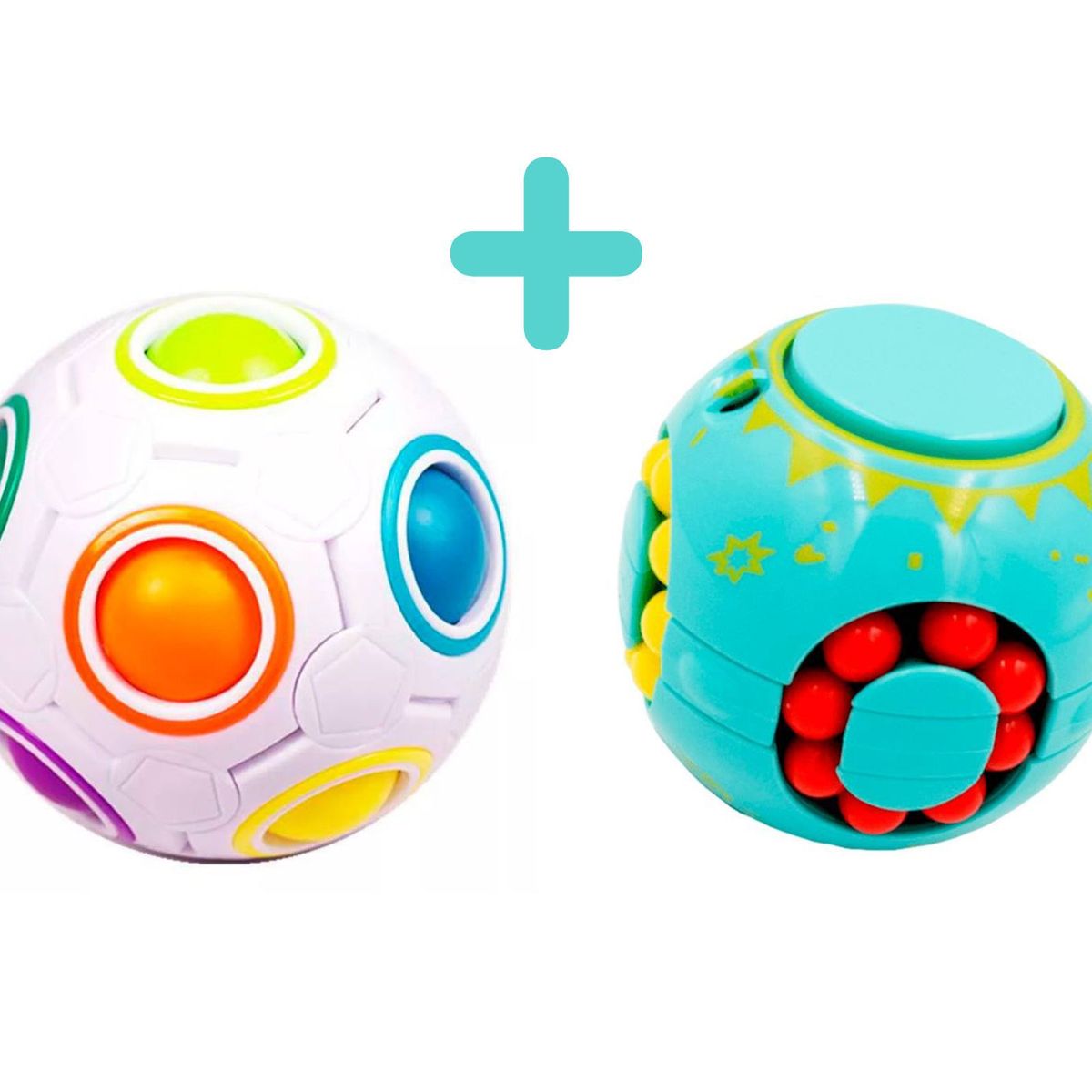 GENERICO - Pack de 2 Bolas Mágicas Rompecabezas - anti estrés