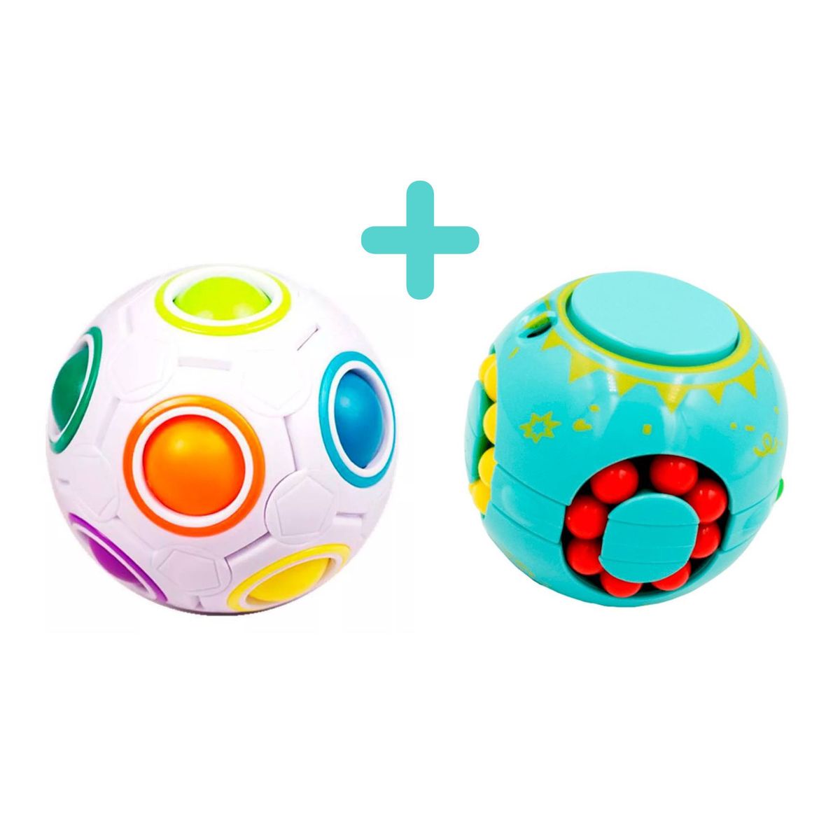 GENERICO - Pack de 2 Bolas Mágicas Rompecabezas - anti estrés