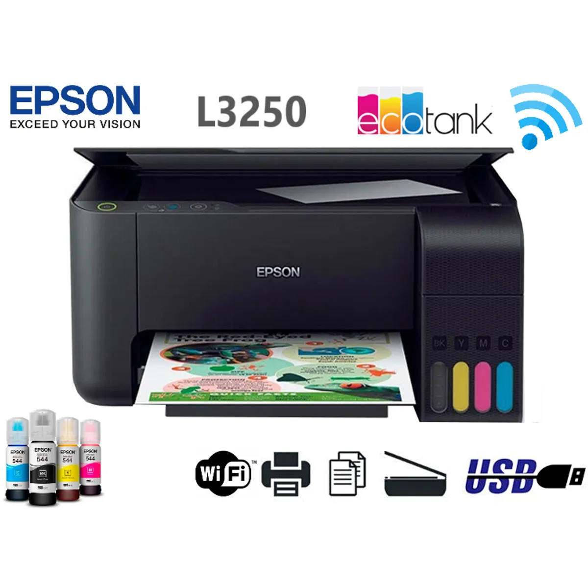 EPSON - Impresora Multifuncional Epson EcoTank L3250 WiFi