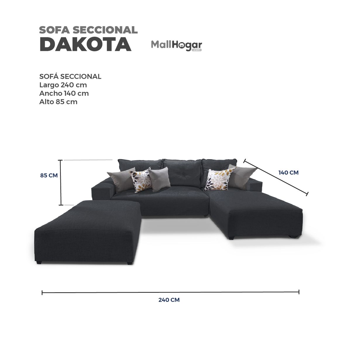 GENERICO - Seccional Dakota Gris Oscuro