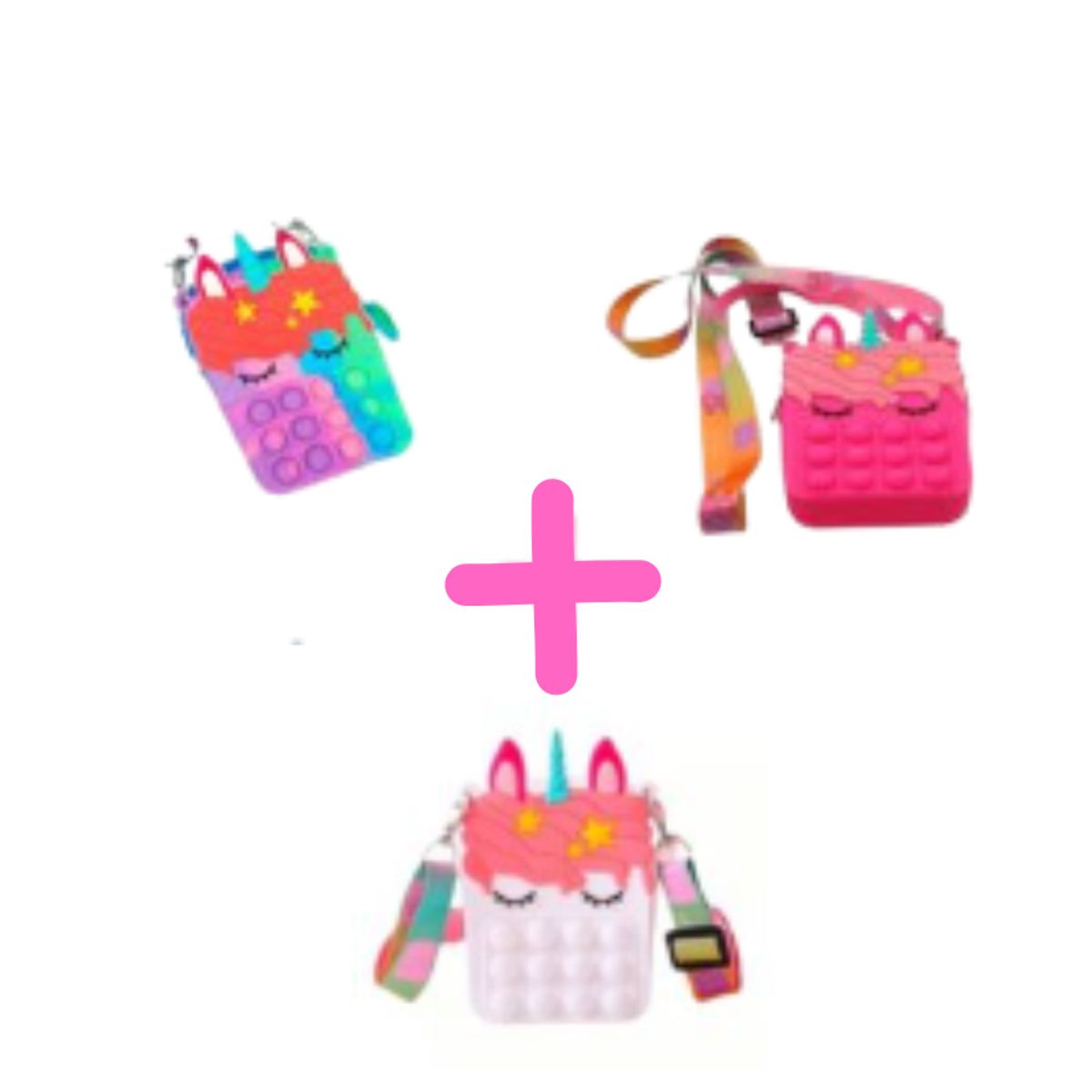 GENERICO - Pack de 3 Mini Cartera Morral Pop it Anti Estrés