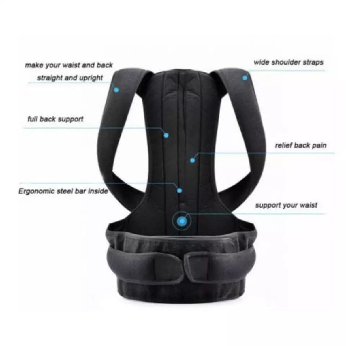 GENERICO - Corrector de postura de espalda con varillas - L