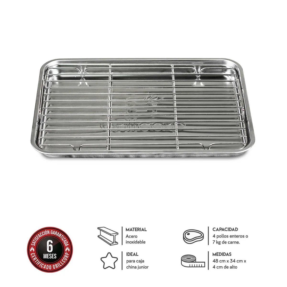 GRILLCORP - Bandeja y Rejilla Junior Inoxidable para Horno