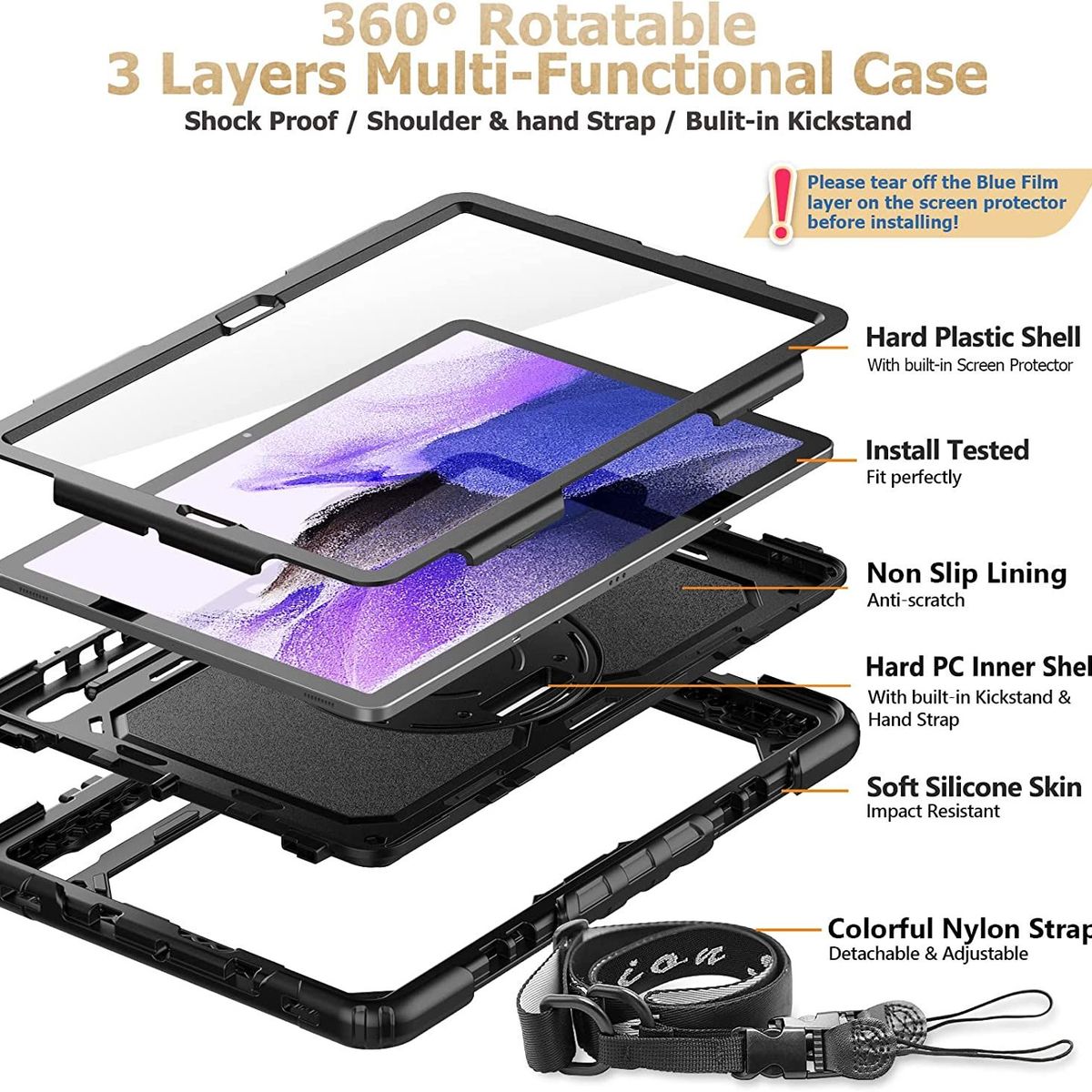 GENERICO - Funda Antishock para Tablet Samsung Tab S7 Plus 12.4 SM-T970