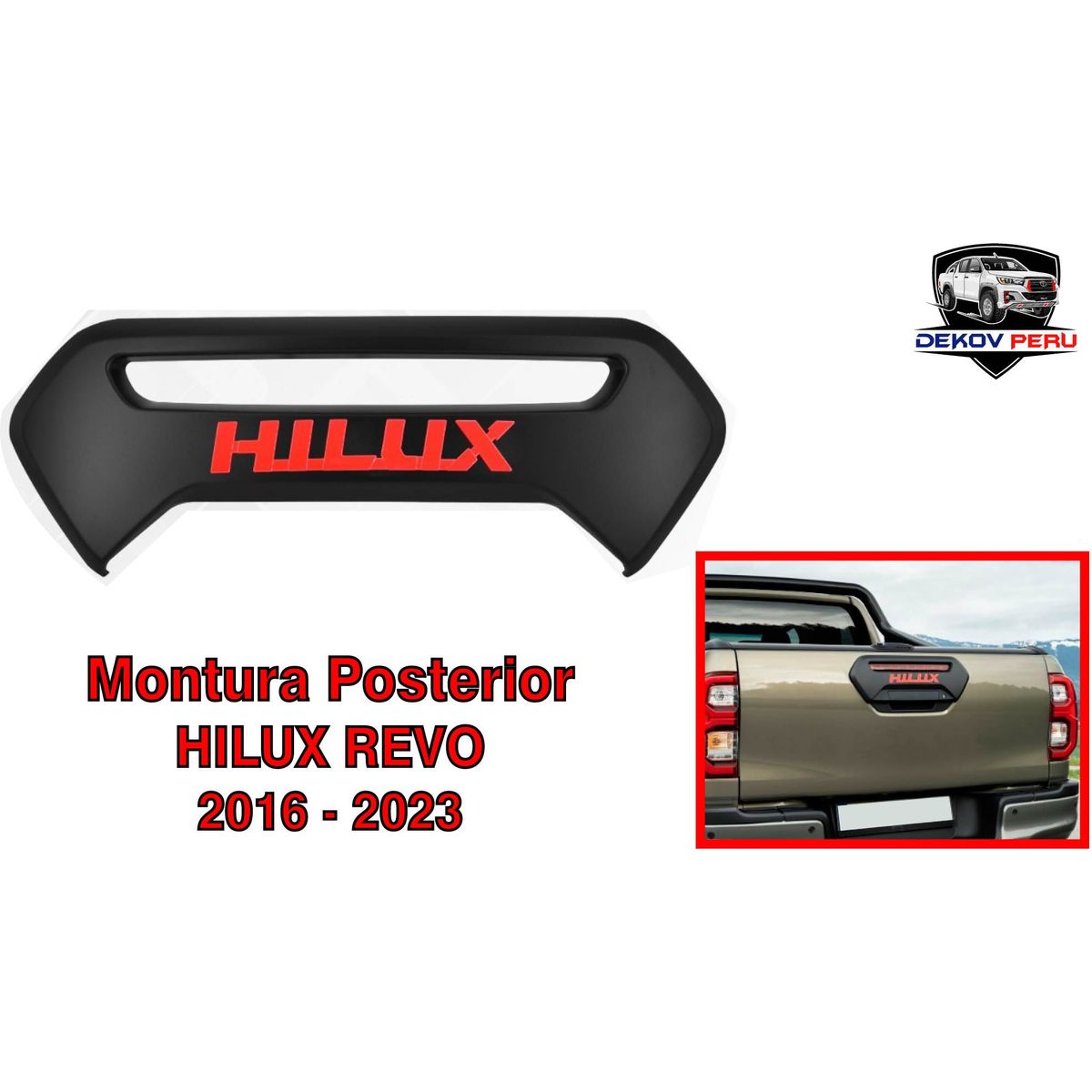 GENERICO - Montura Posterior para camioneta pick up Hilux Revo.