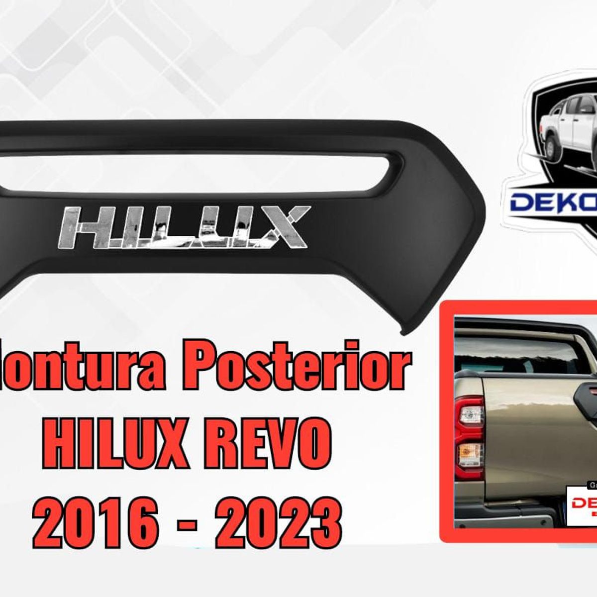 GENERICO - Montura Posterior para camioneta pick up Hilux Revo Black.