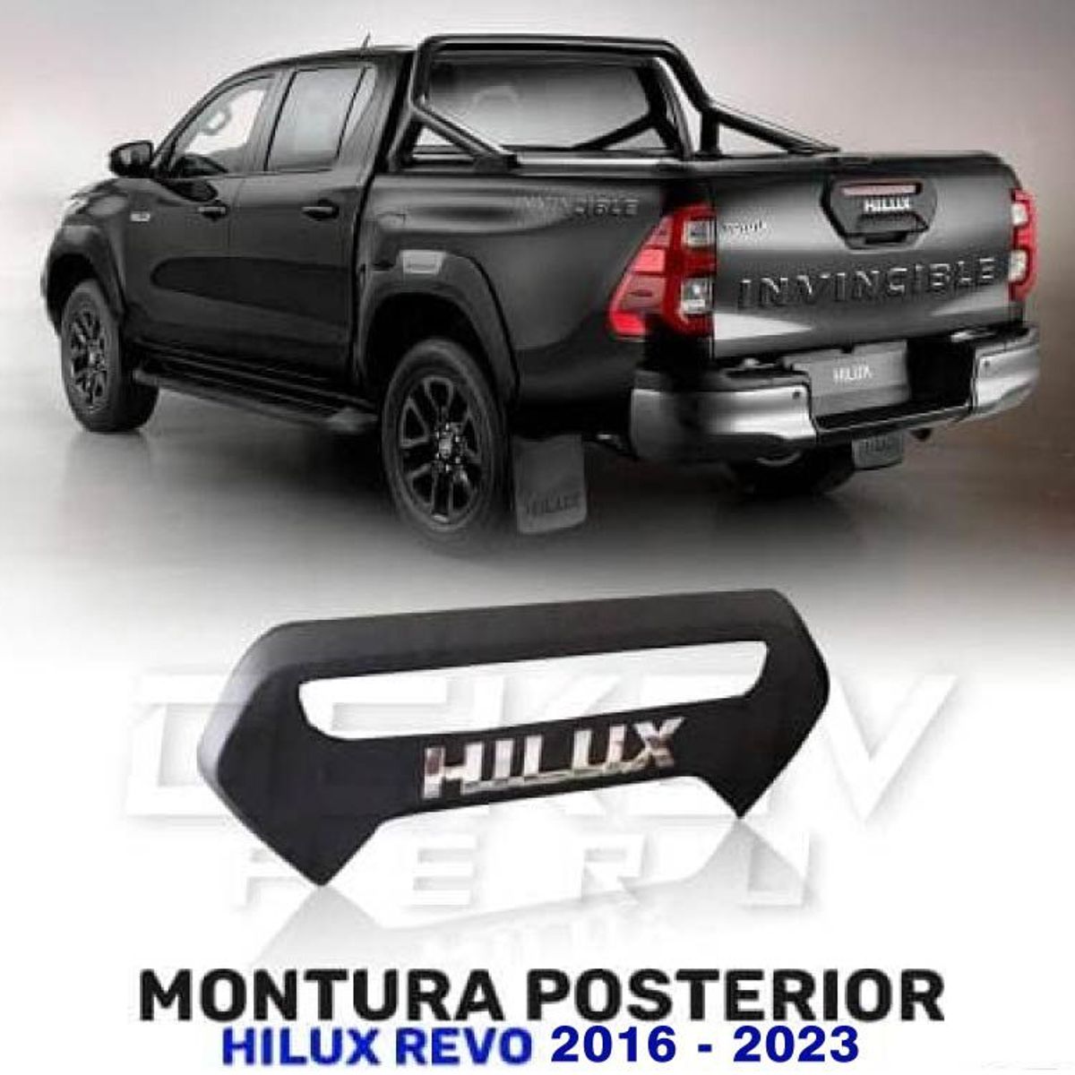 GENERICO - Montura Posterior para camioneta pick up Hilux Revo Black.