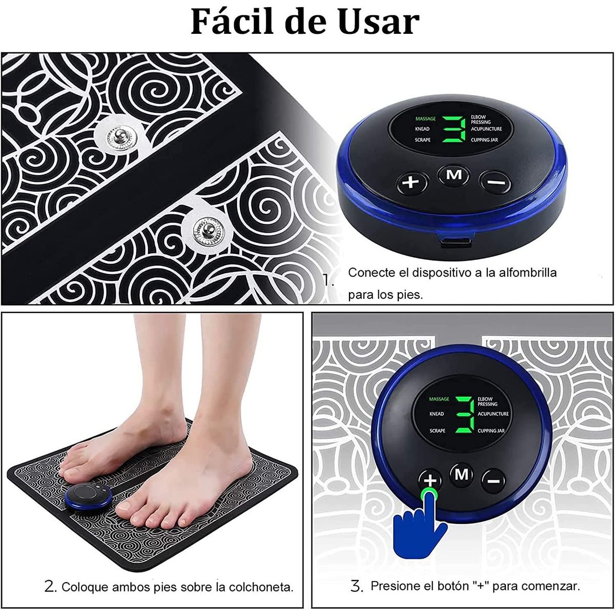PERUMASSAGE - Electroestimulador para Pies de Pulso Eléctrico EMS - Tipo Tapete.