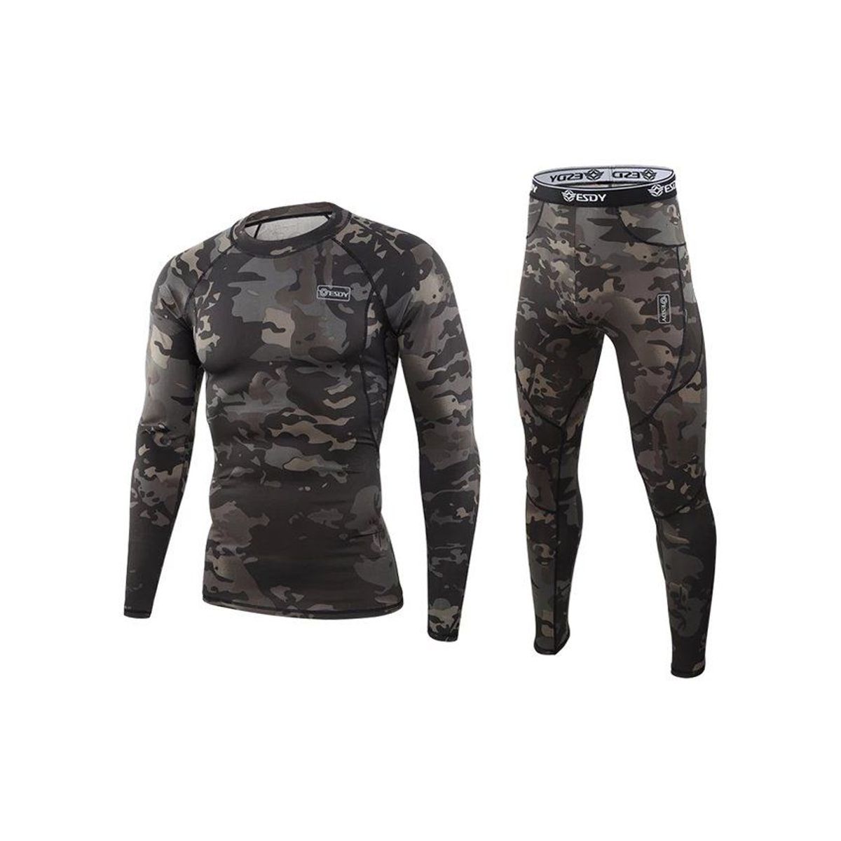 GENERICO - Calentador  Conjunto Térmico Hombre Camuflado Negro