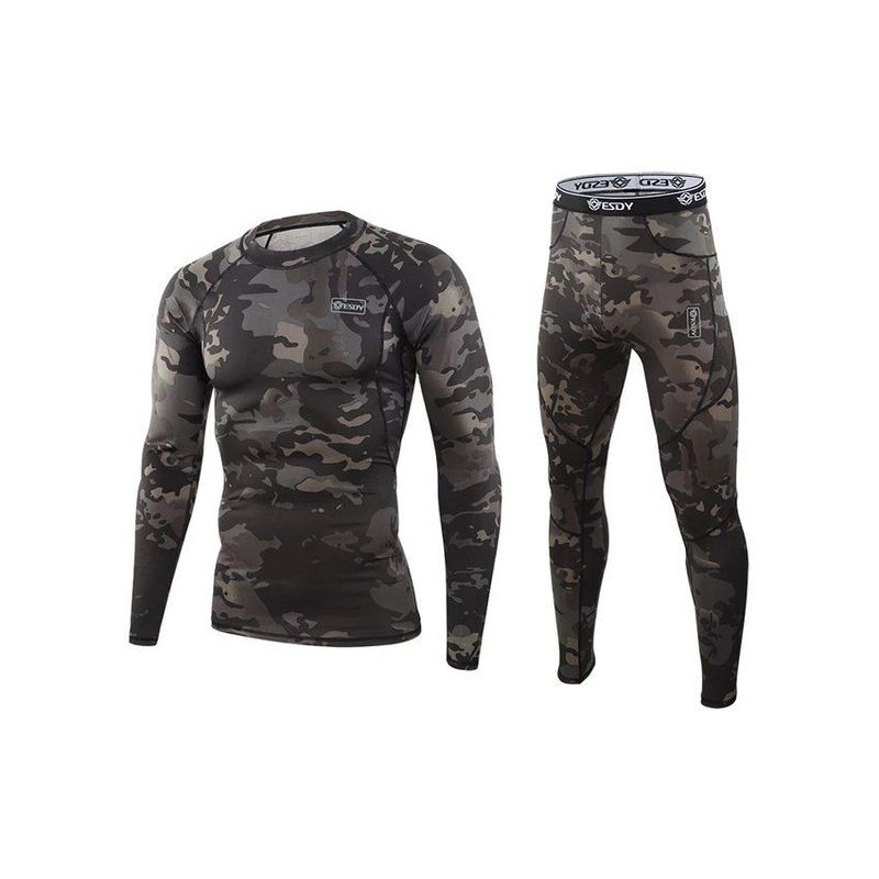 GENERICO - Calentador  Conjunto Térmico Hombre Camuflado Negro