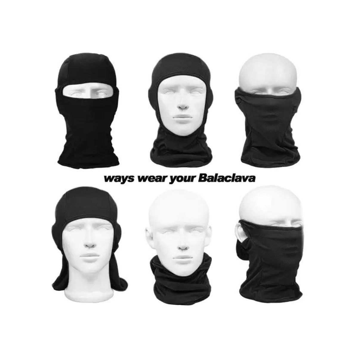 GENERICO - Mascara Cortaviento  Pasamontaña Negro