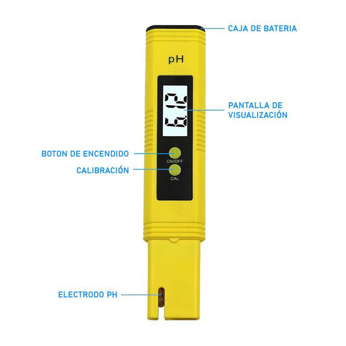 GENERICO - Medidor de ph digital - potenciómetro - phmetro amarillo