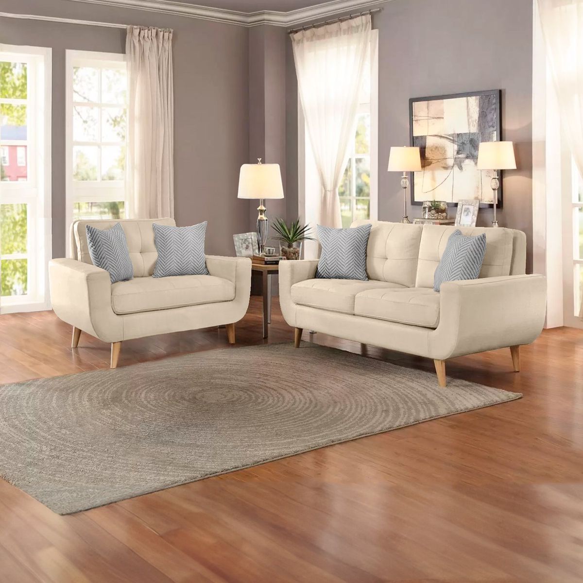 GENERICO - Juego de Sala Micaela 2-1 Beige Claro