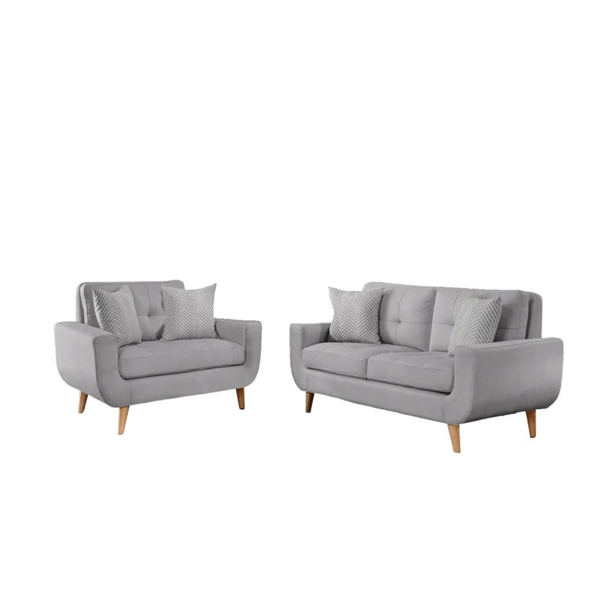 GENERICO - Juego de Sala Micaela 2-1 Plateado