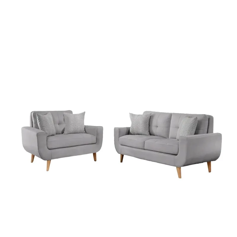 GENERICO - Juego de Sala Micaela 2-1 Plateado