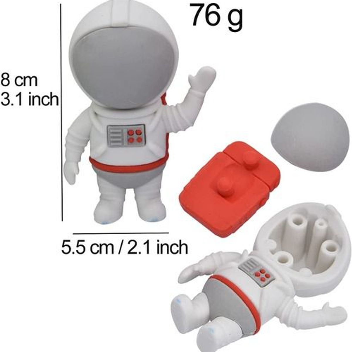 GENERICO - Borrador 3D de lápiz Animado de Astronauta Blanco