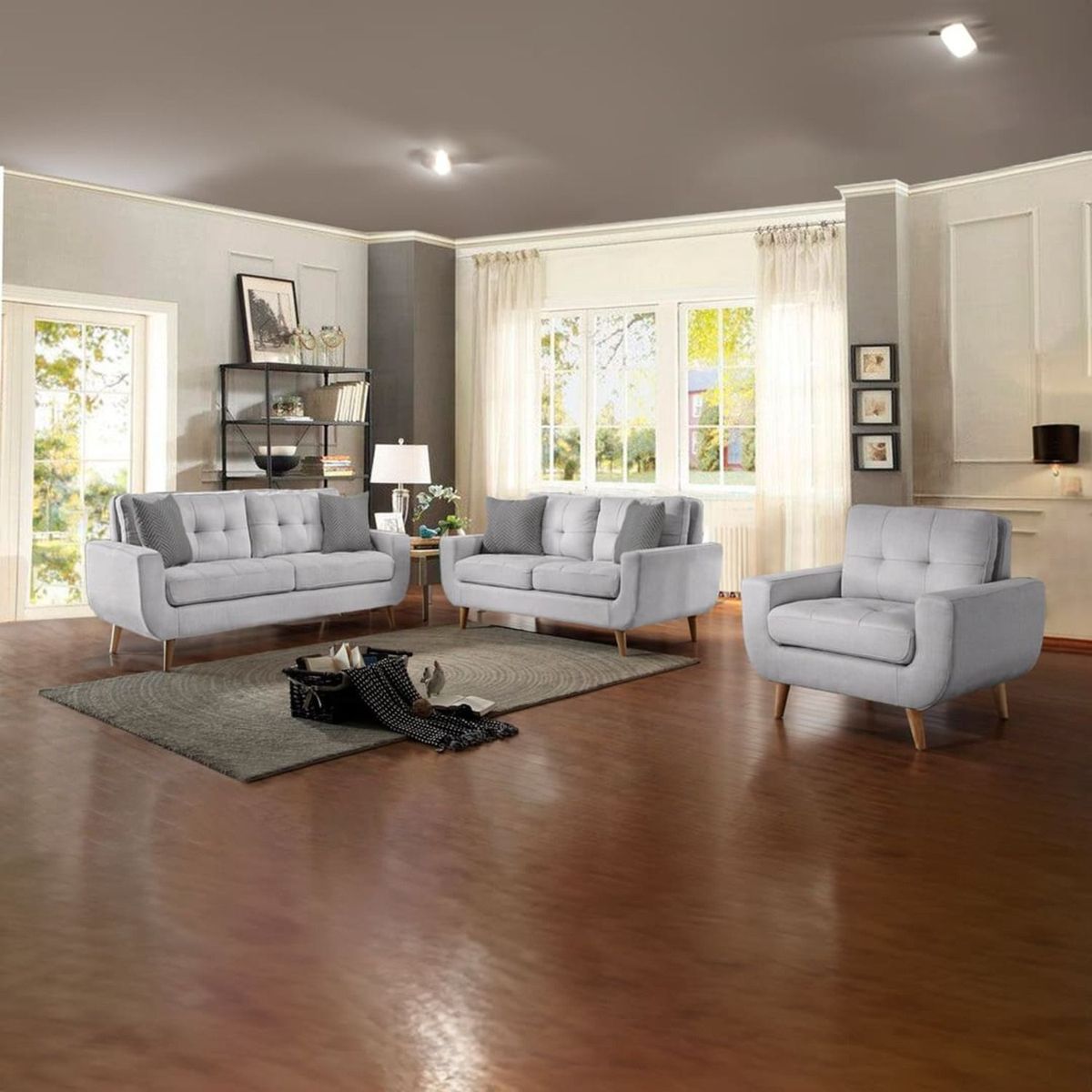 GENERICO - Juego de Sala Micaela 2-2-1 Color Plateado