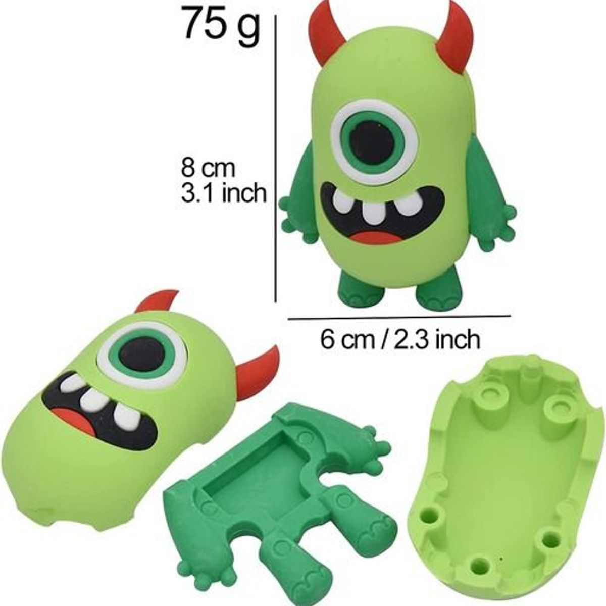 GENERICO - Borrador 3D de lápices - Animado - Modelo Alíen verde