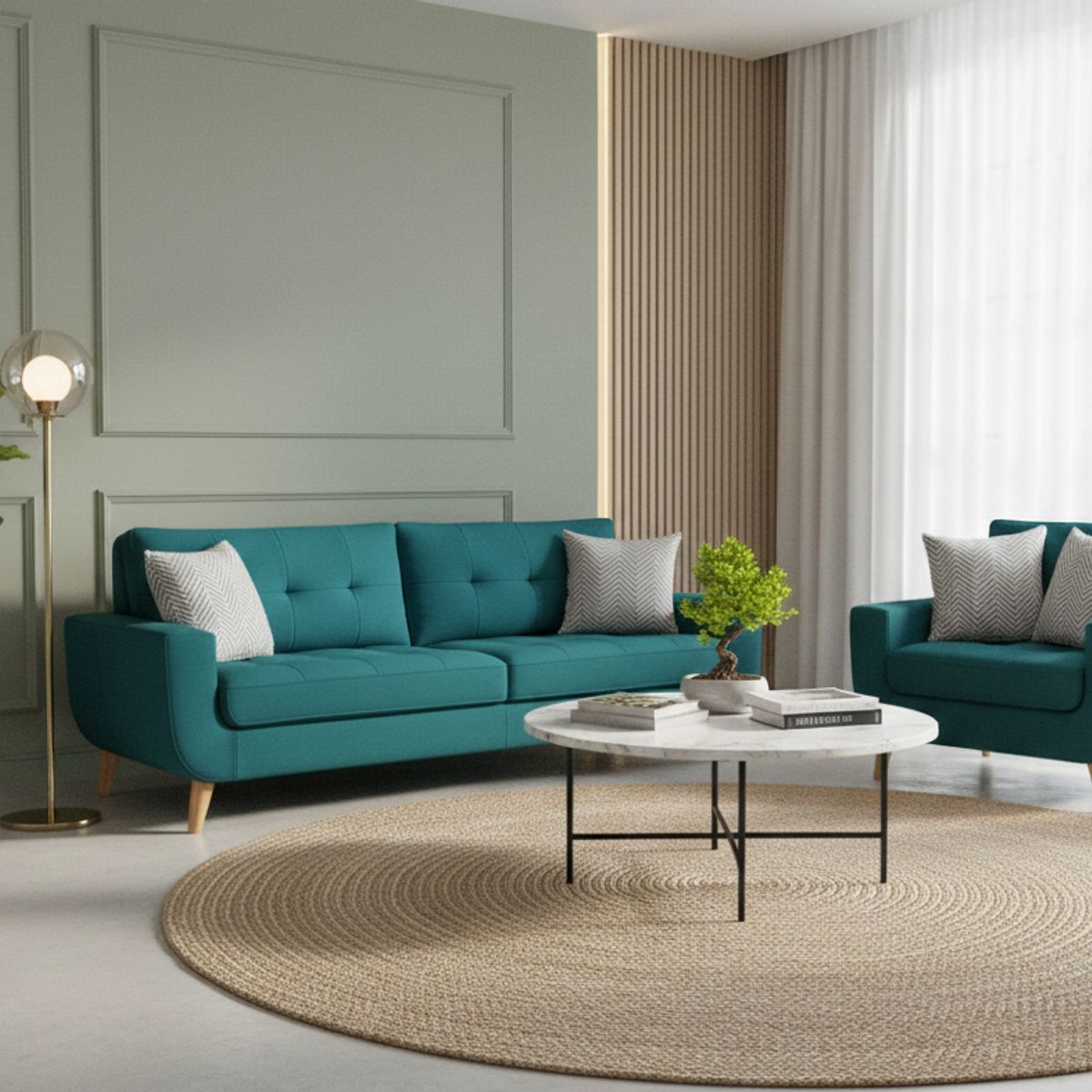 GENERICO - Juego de Sala Micaela 3-1 Color Jade