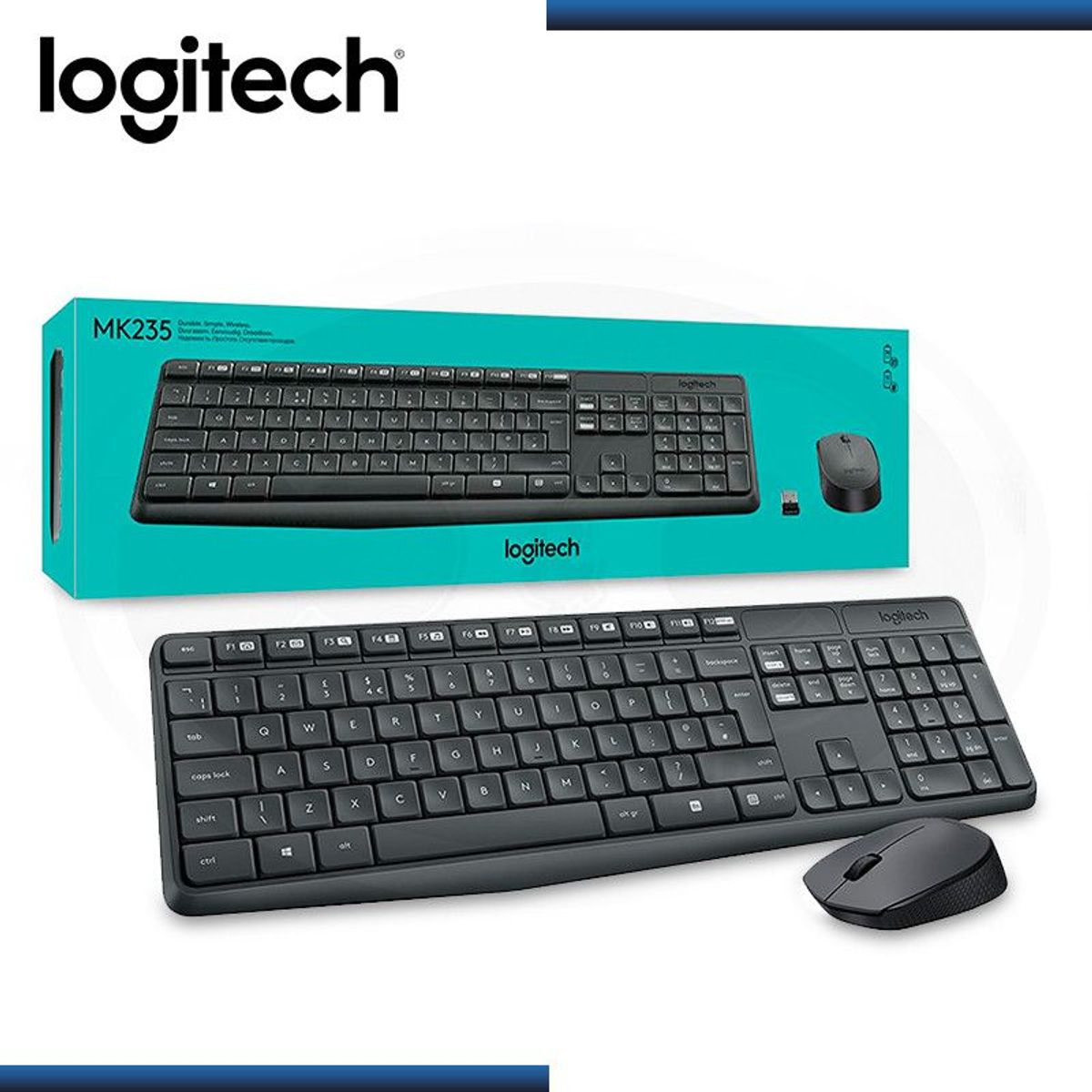 LOGITECH - Kit Teclado Mouse Inalambrico Logitech MK235 Multimedia Usb