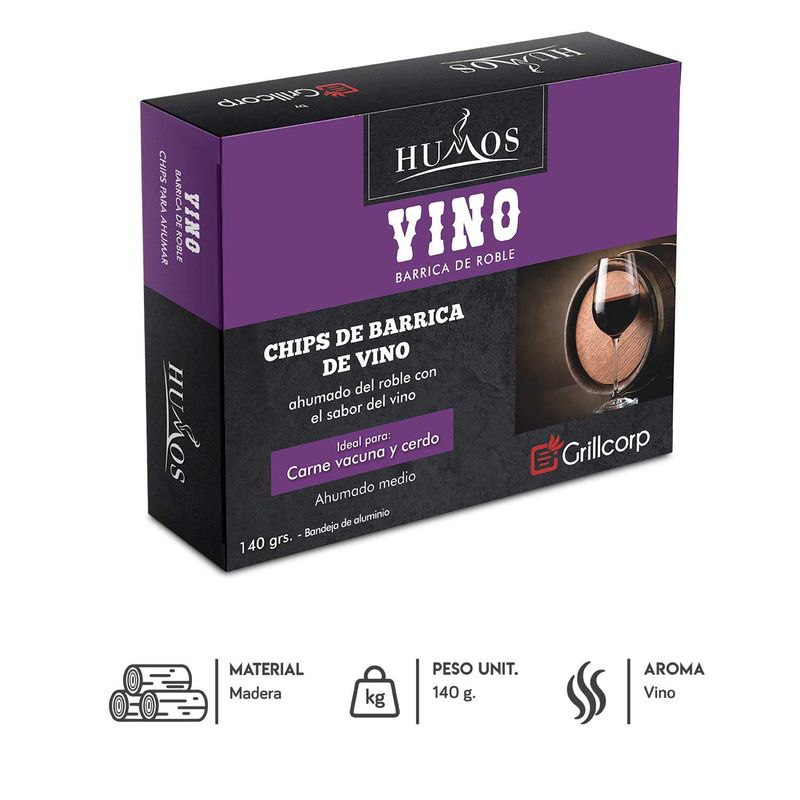 GRILLCORP - Astillas de Barrica Vino 140gr
