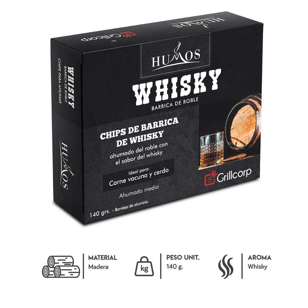 GRILLCORP - Astillas de Barrica Whisky 140gr