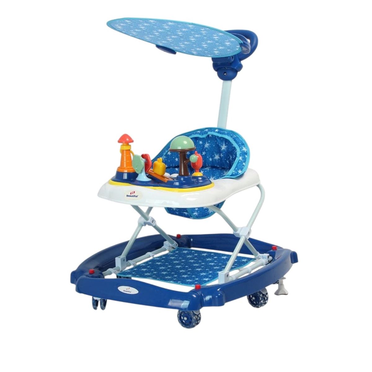 BABY HAPPY - Andador para Bebe 2 en 1 Mecedora Stars Blues