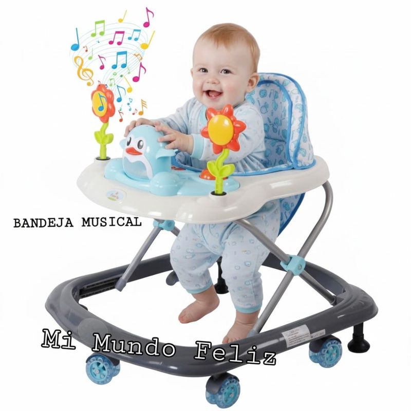 BABY HAPPY - Andador para Bebe Musical Azul Pinguinito