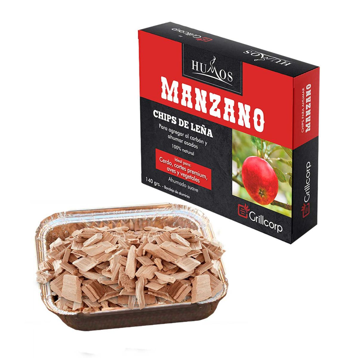 GRILLCORP - Astillas de Leña Manzano 140gr