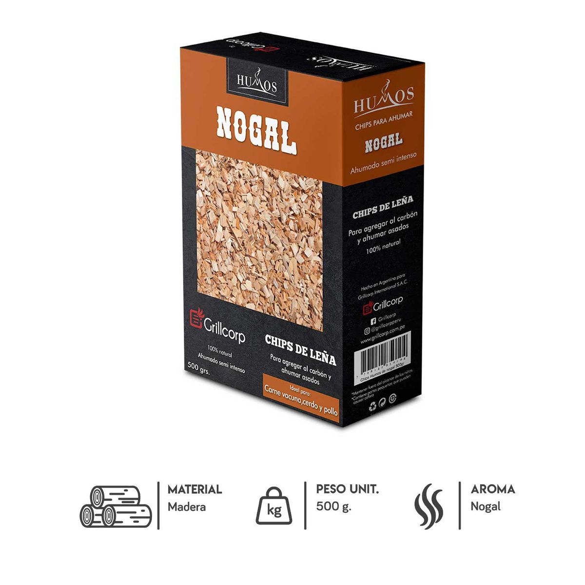 GRILLCORP - Astillas de Leña Nogal 500gr