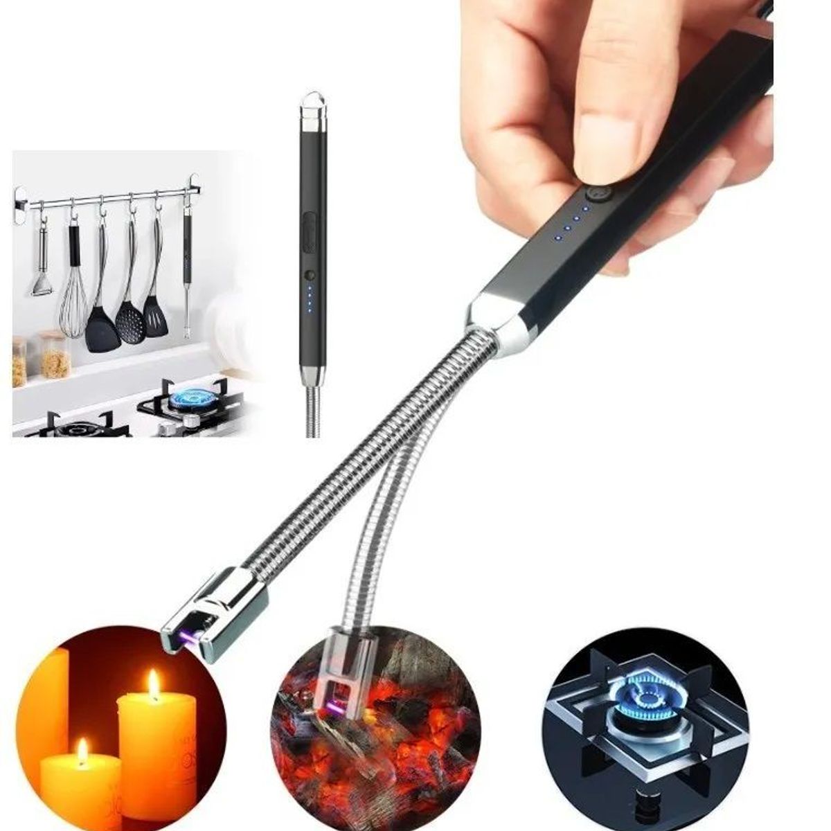 GENERICO - Encendedor Electrico Recargable 360 Flexible Moderno