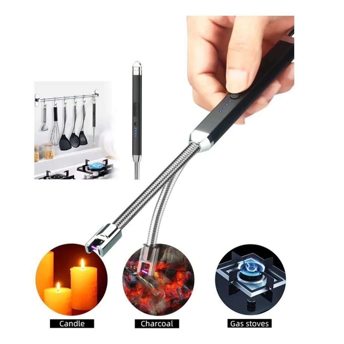 GENERICO - Encendedor Electrico Recargable 360 Flexible Moderno