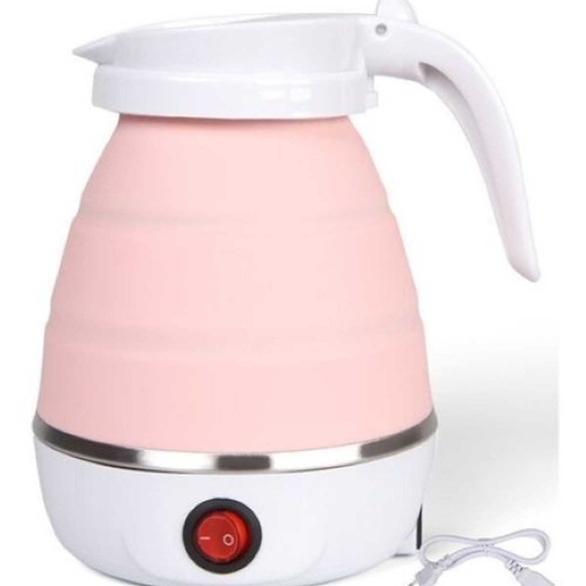 PREMIUM - Hervidor Eléctrico Portátil Rosado Plegable Para Viajes Oficina