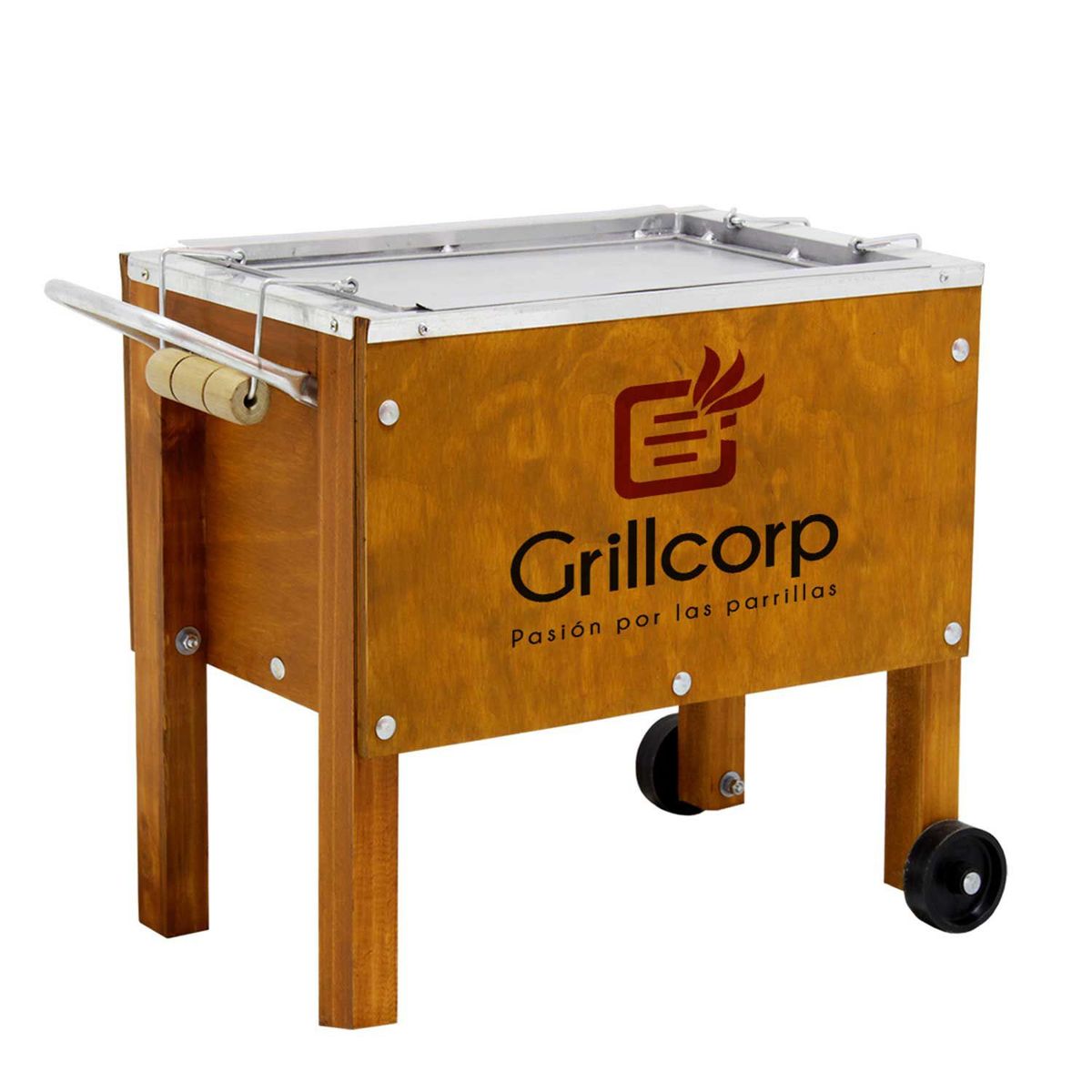 GRILLCORP - Caja China Chica Premium con Bandeja y Rack Inoxidable