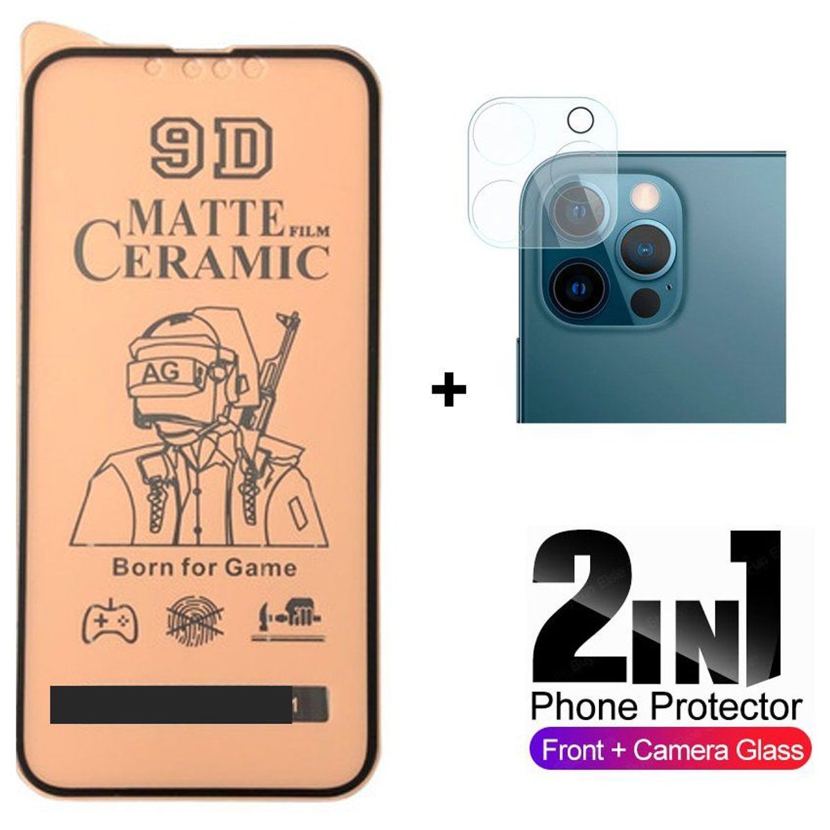 GLASS - Pack-Vidrio Protector de Cámara y Mica Cerámica Mate iPhone 13 Pro Max