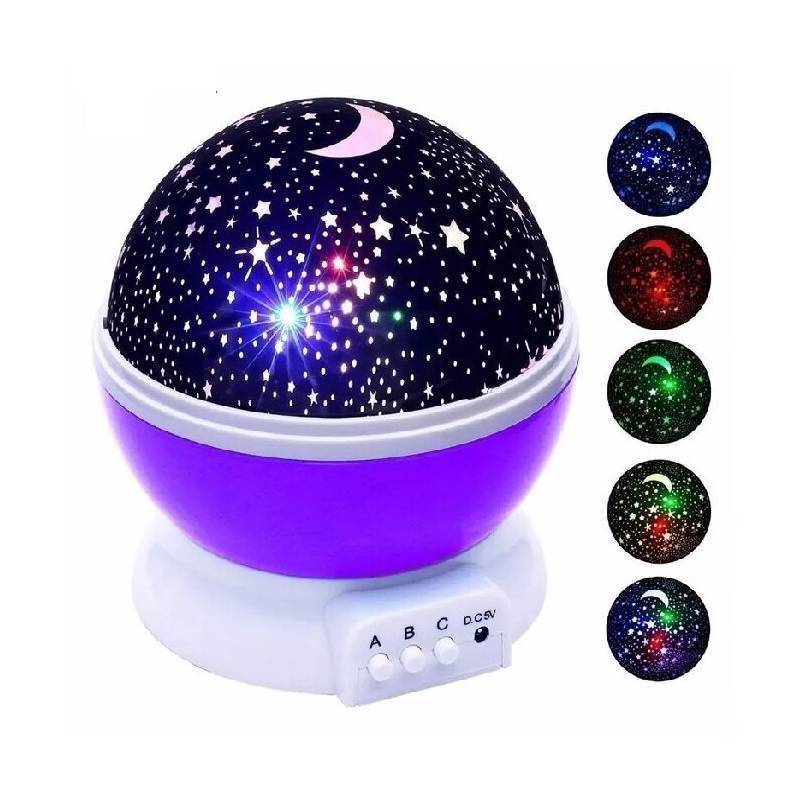 ITELSISTEM - Lampara Proyector Estrellas Decorativo niños Itelsistem Usb Morado