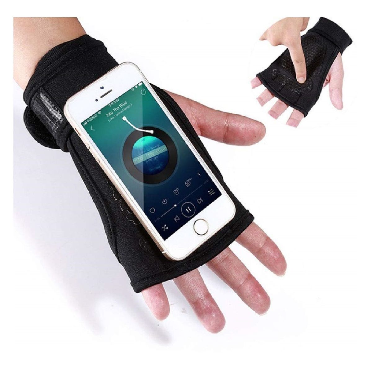 ALPHA GYM - Calleras de gimnasia palma antideslizante con muñequera - XL