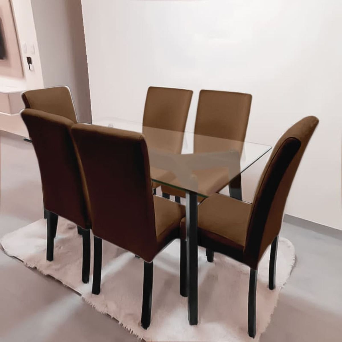 GENERICO - Juego de Comedor Liz Color Café Claro